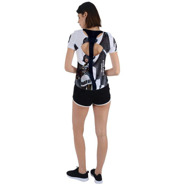 Back Cut Out Sport Tee - THE ROYAL CYBER DOLLS